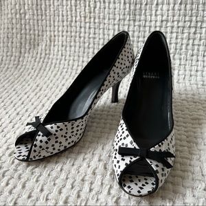 Stuart Weitzman Peep Toe Kitten Heel Shoes